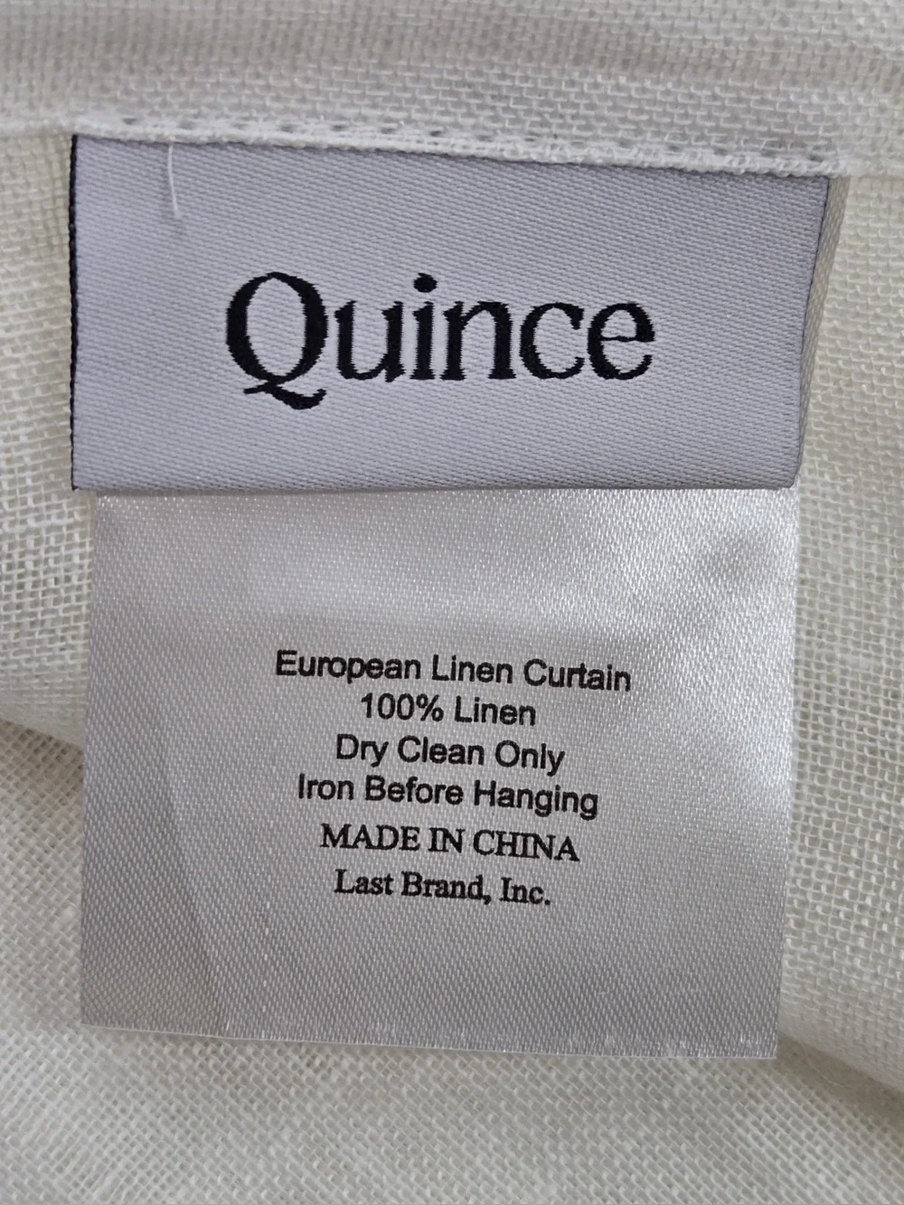 QUINCE Set Of 2 48x84 European Linen Sheer Curtains White 0296